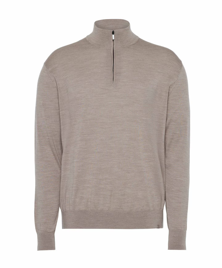 Paul & Shark Quarter zip merino wool beige/taupe