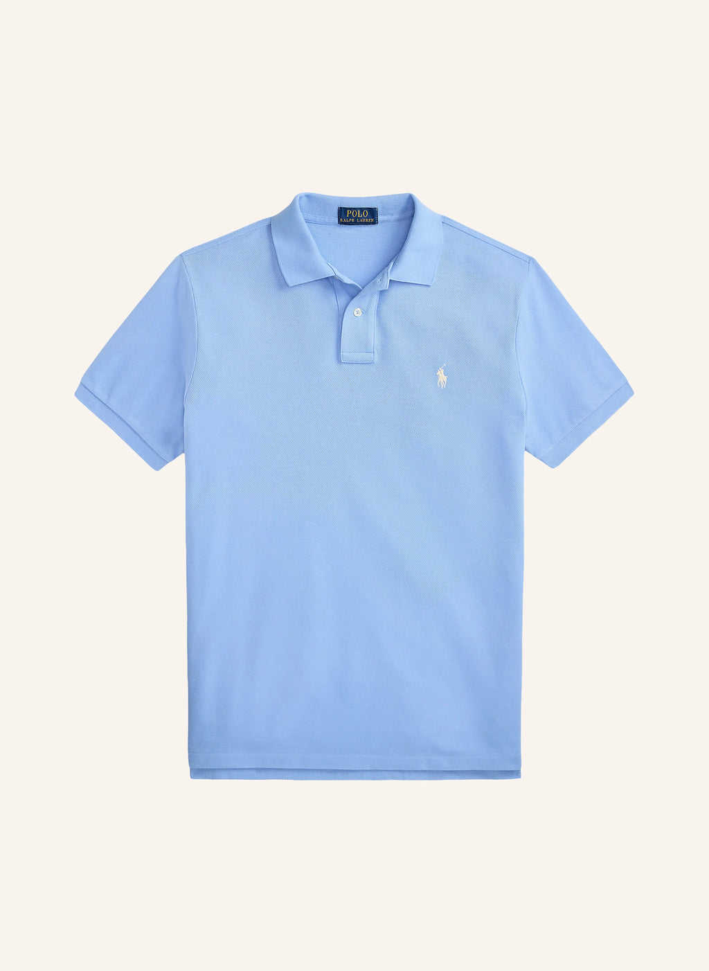 Polo Ralph Lauren Piqué poloshirt Custom Slim Fit Blauw/wit