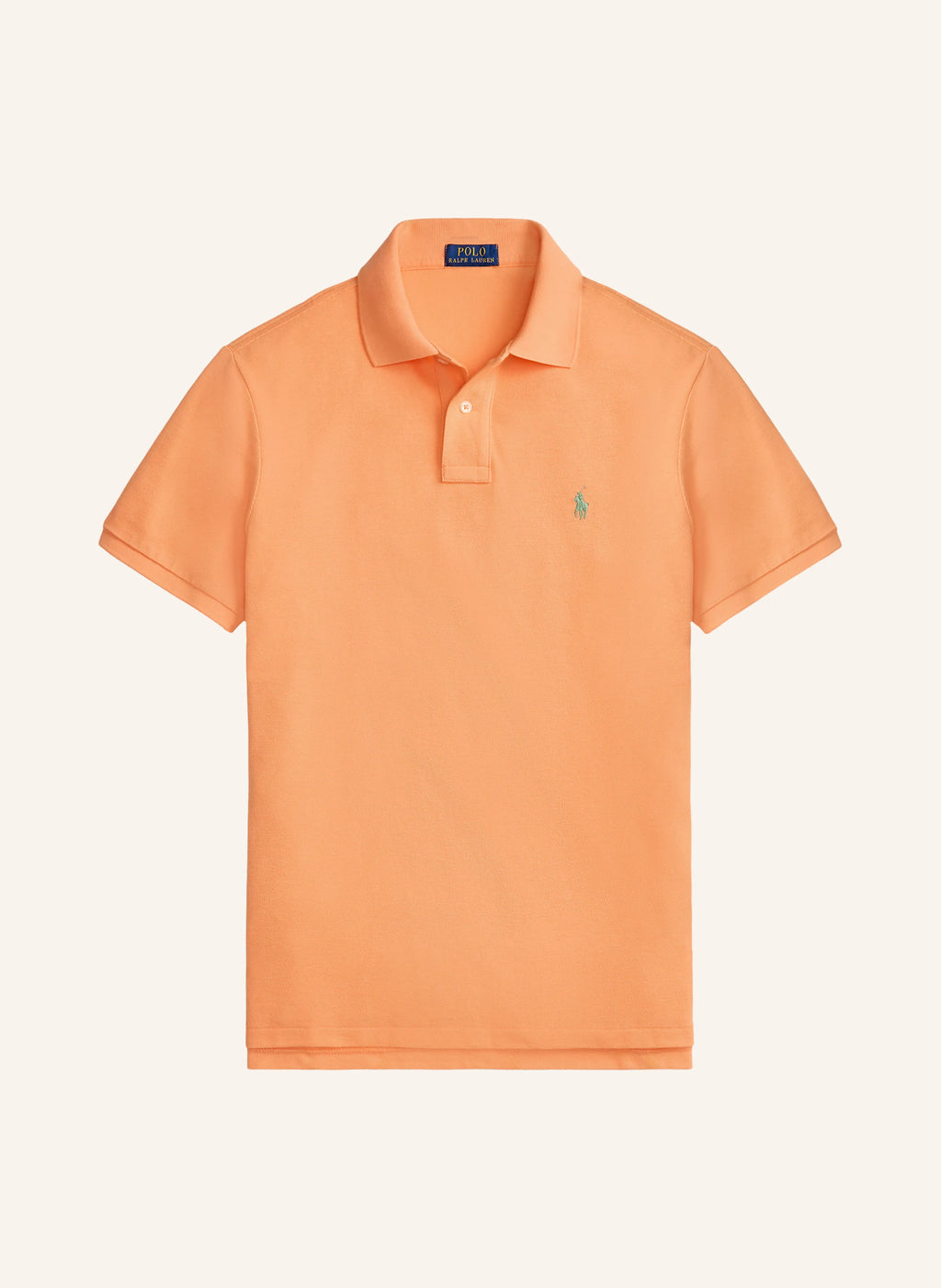 Polo Ralph Lauren Piqué poloshirt Custom Slim fit Oranje/groen