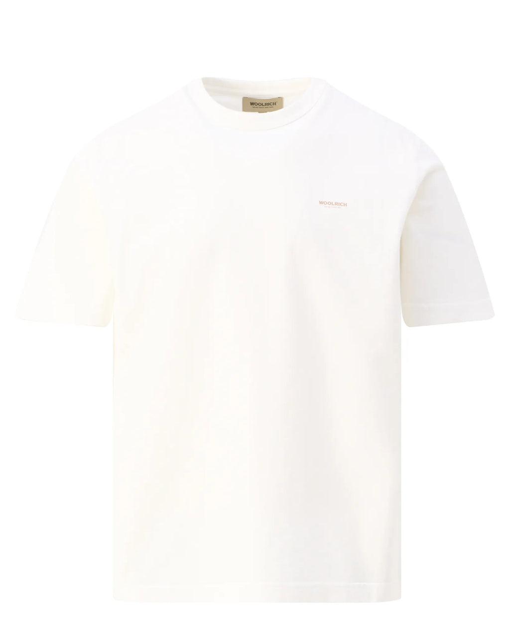 Woolrich T-Shirt small logo gebroken wit/beige