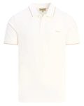 Woolrich polo gebroken wit met uitgeschreven logo in blokletters beige