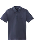 Woolrich polo knopen donkerblauw/navy logo uitgeschreven