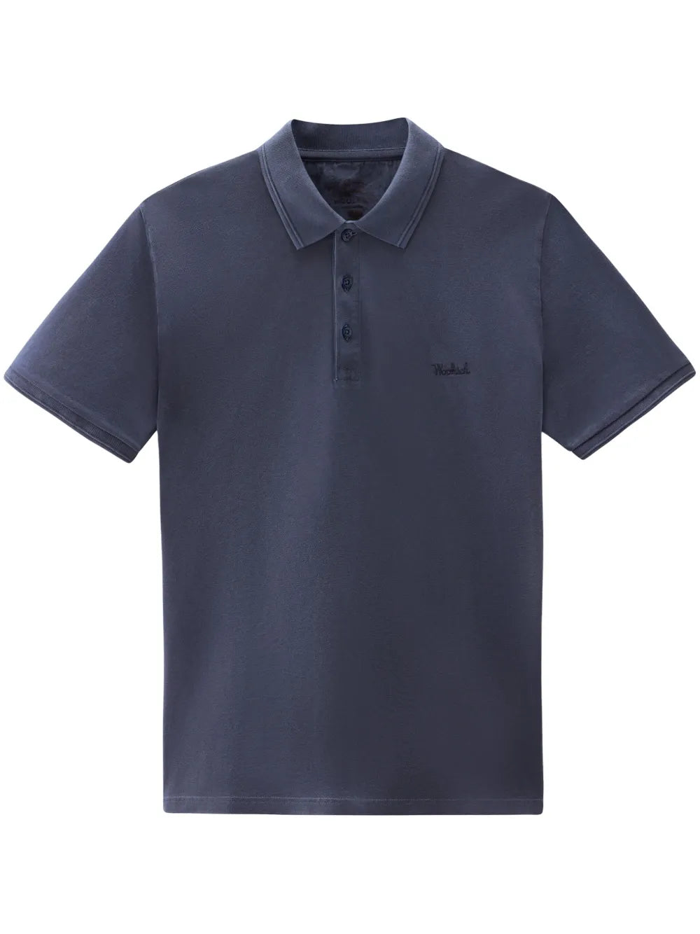 Woolrich polo knopen donkerblauw/navy logo uitgeschreven
