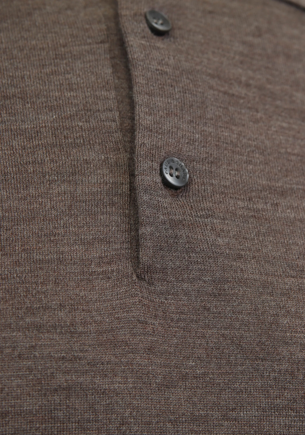Paul & Shark polo met lange mouwen superfine merino wool taupe/brown