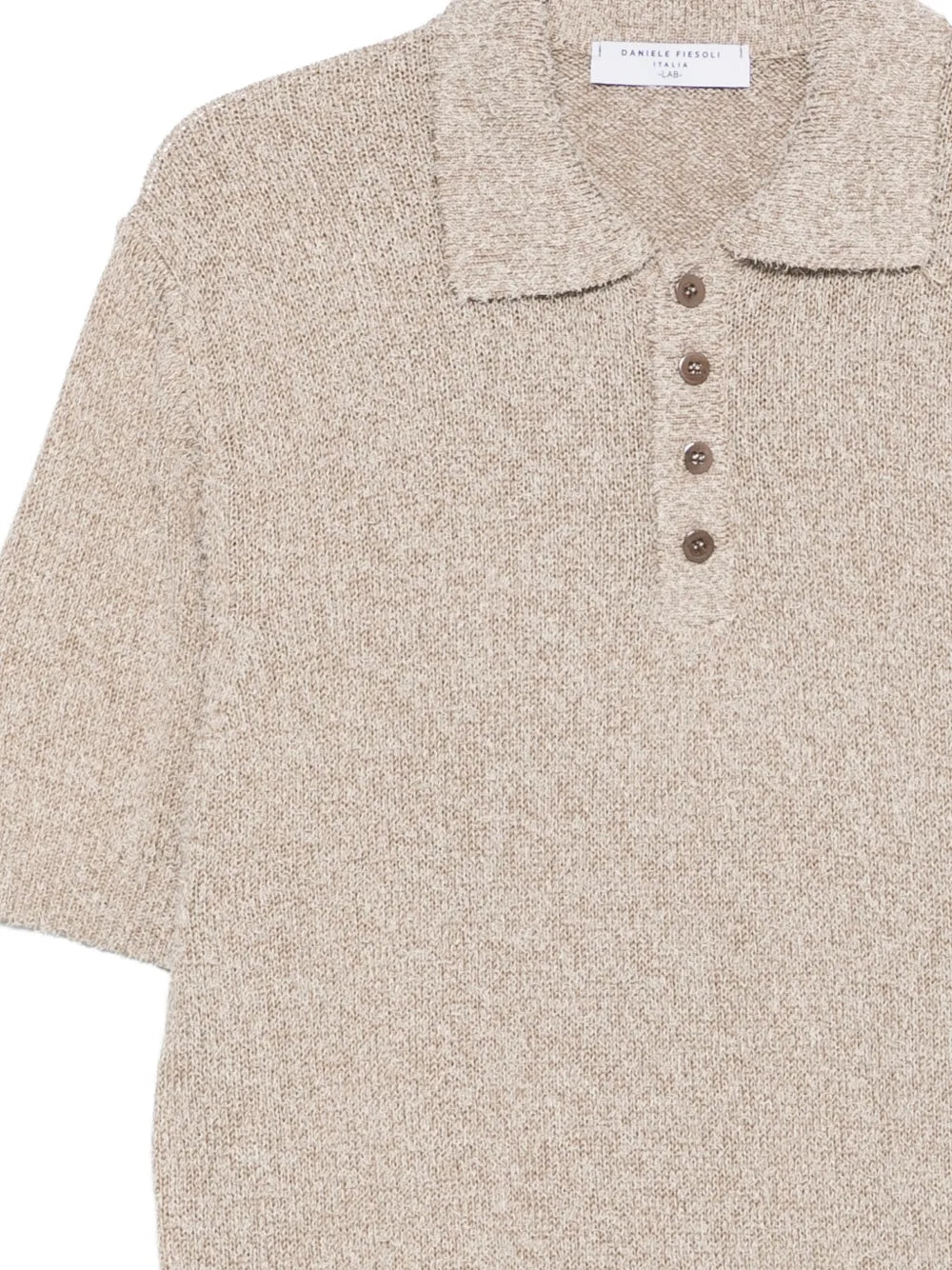 Daniele Fiesoli Italia polo ruwe zachte beige stof (BESTSELLER!)