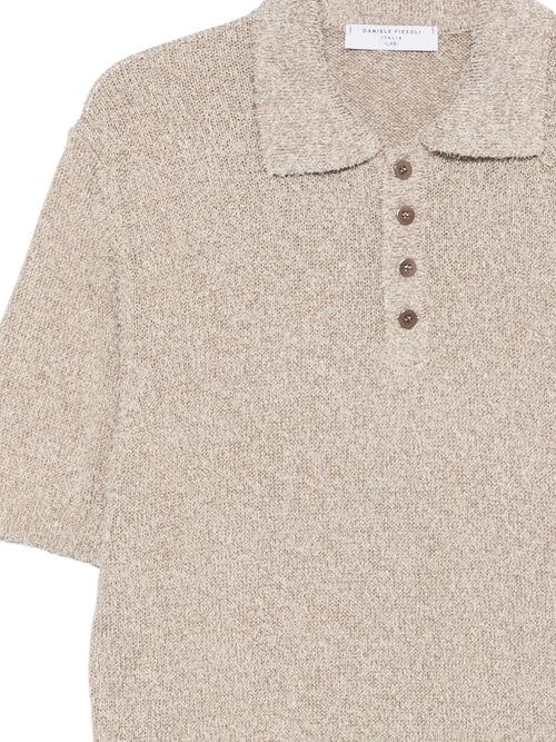 Daniele Fiesoli Italia polo ruwe zachte beige stof (BESTSELLER!)
