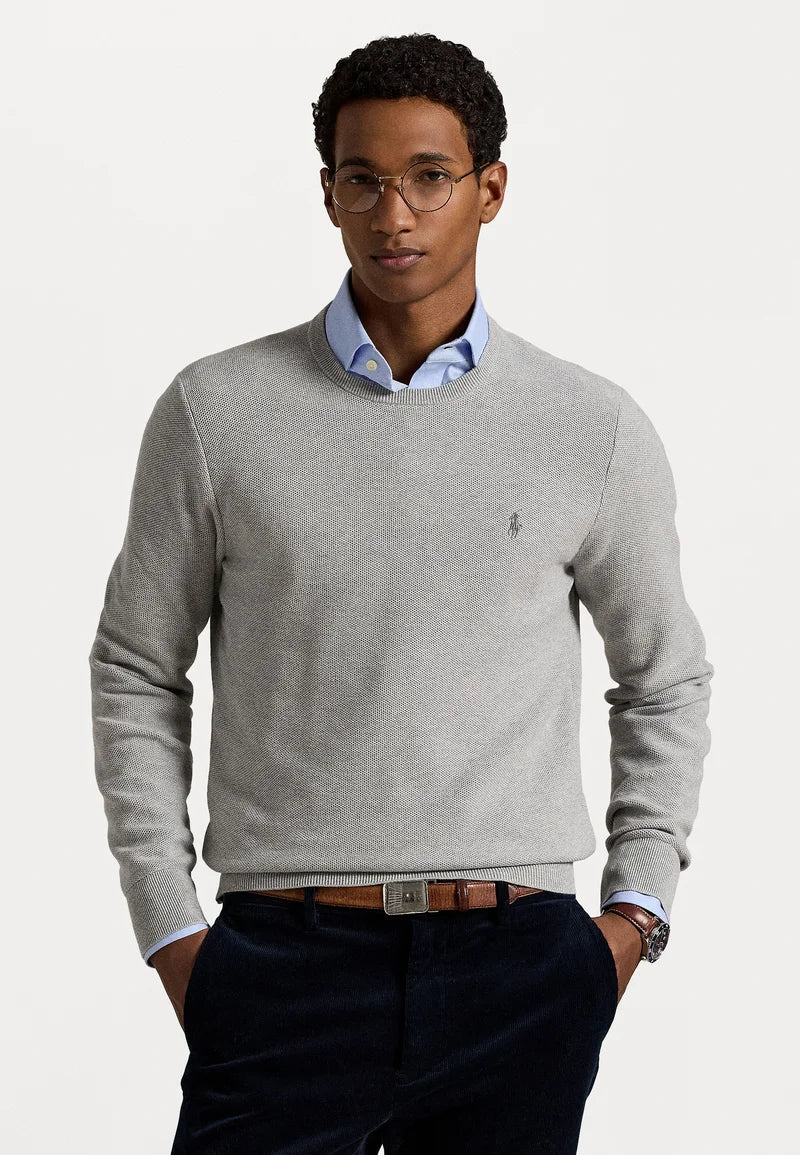 Polo Ralph Lauren sweater mesh-knit cotton grijs