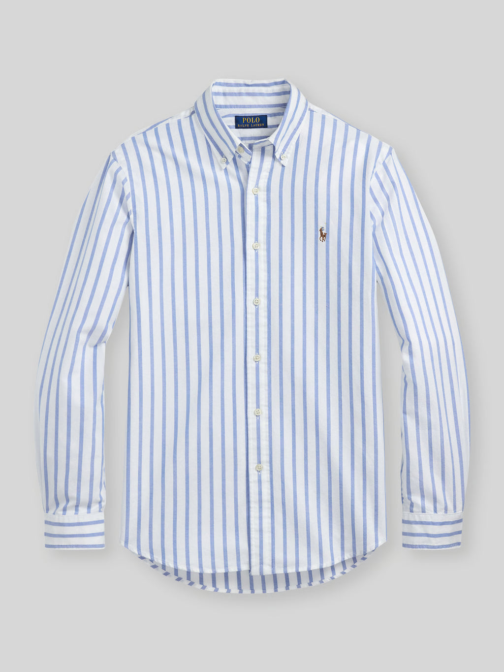 Ralph Lauren Overhemd gestreept blauw/creme slim fit