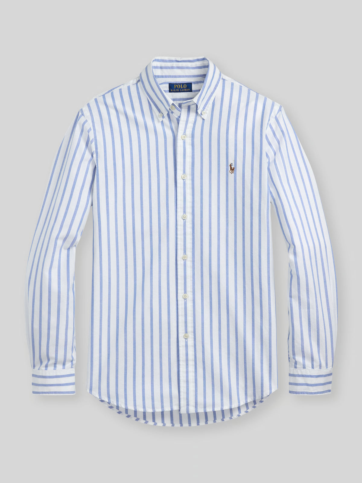 Ralph Lauren Overhemd gestreept blauw/creme slim fit