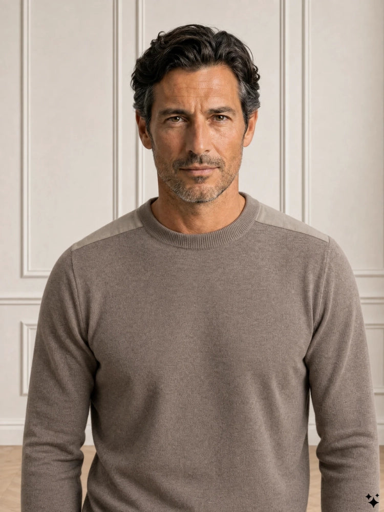 Paul & Shark sweater cotton silk taupe/bruin