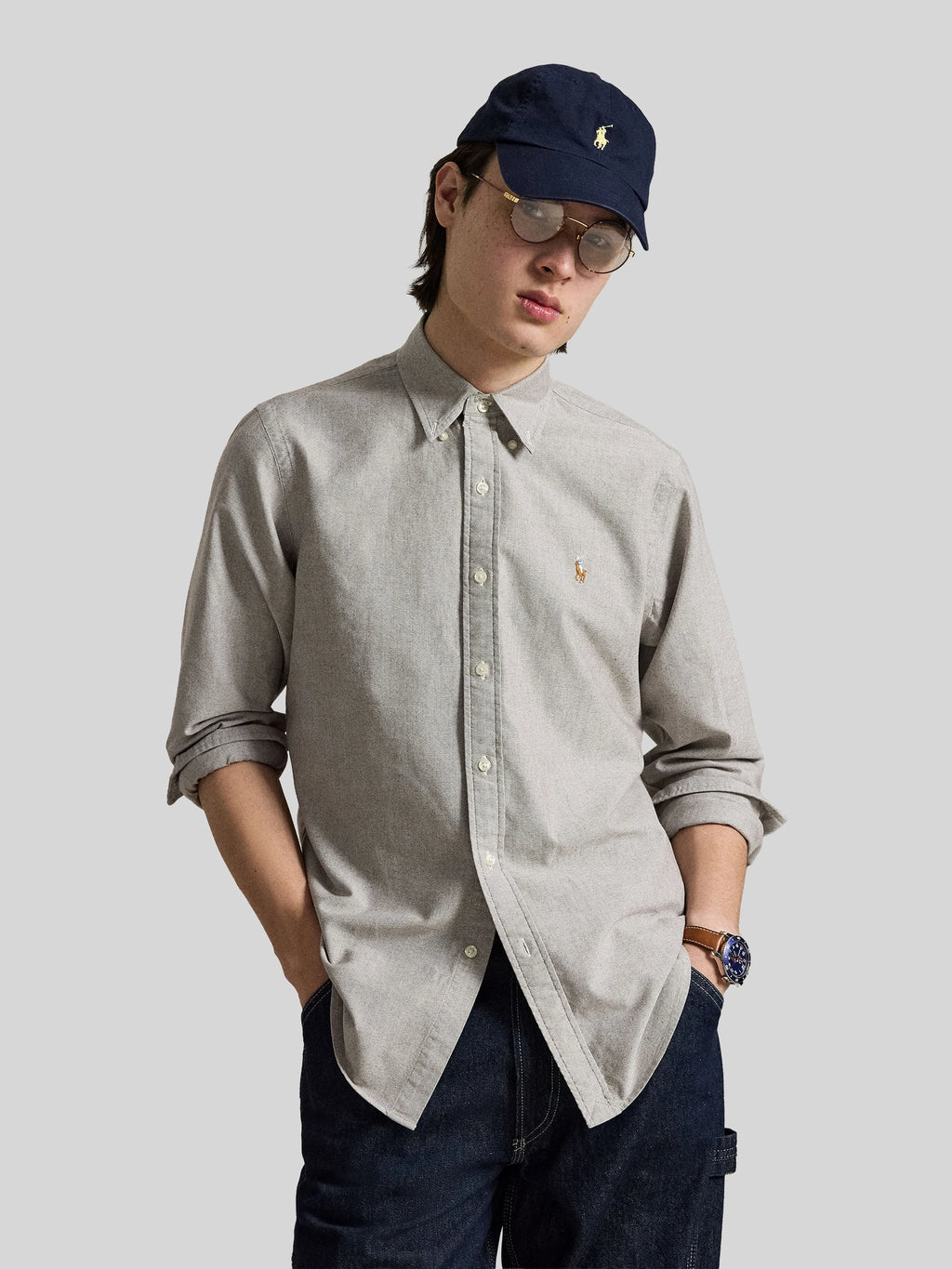 Polo Ralph Lauren overhemd Grijs/lichte groene tint