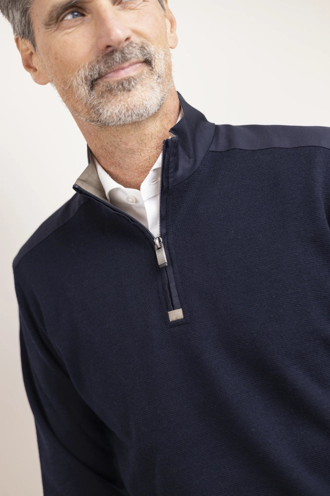 Paul & Shark Quarter zip donkerblauw, summer wool