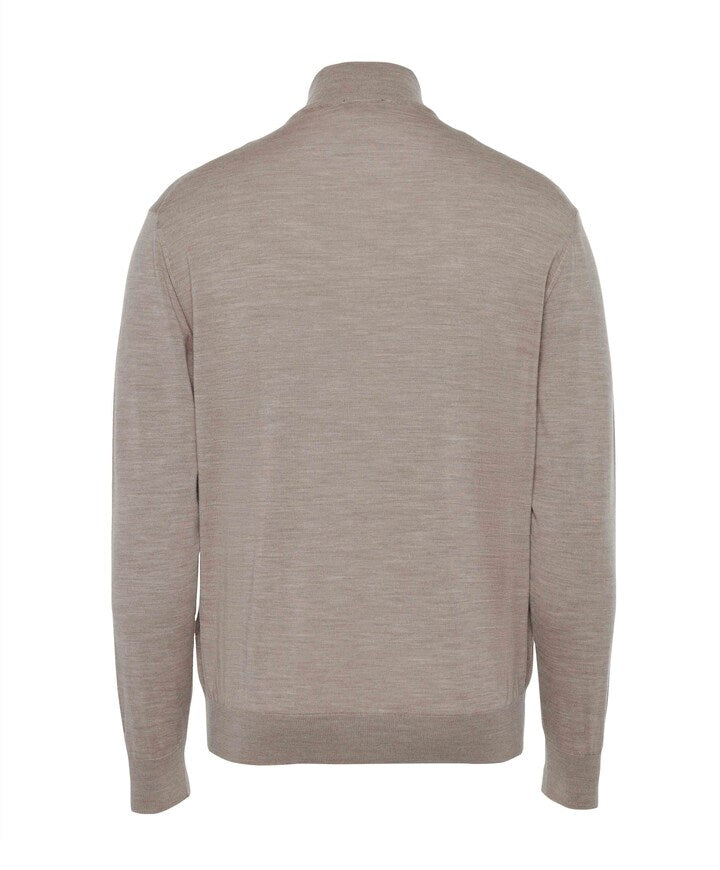 Paul & Shark Quarter zip merino wool beige/taupe