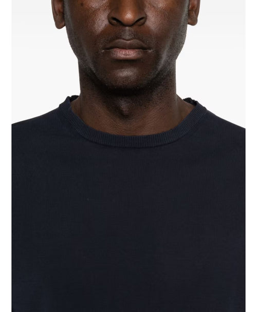 Daniele Fiesoli Italia crewneck/dunne trui donkerblauw/navy dry cotton