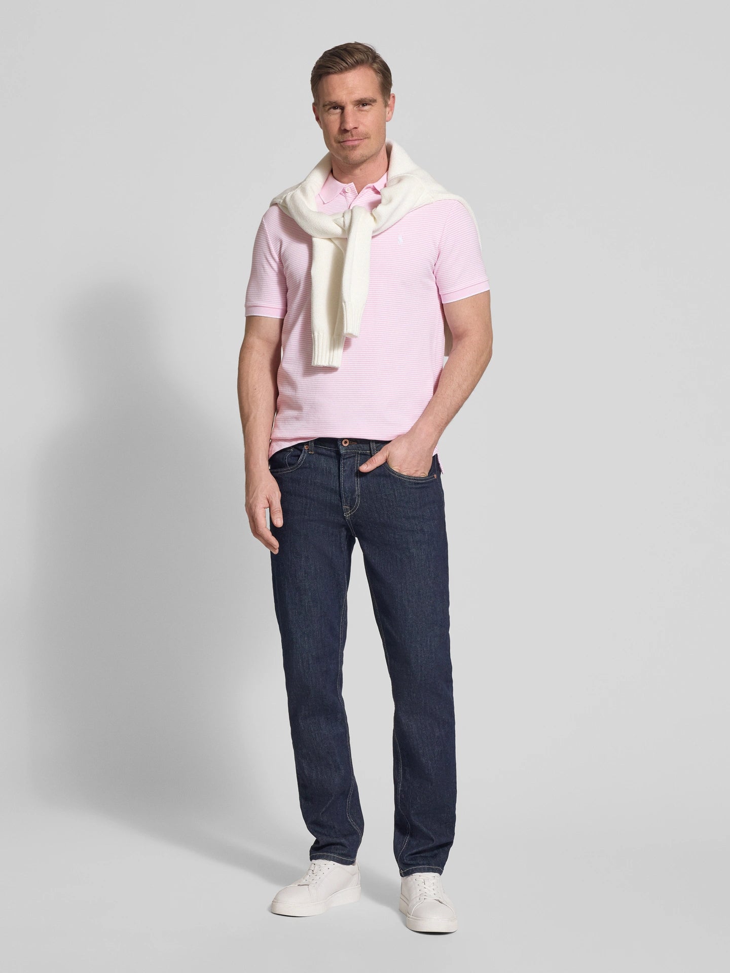Polo ralph lauren roze polo shirt streepjes