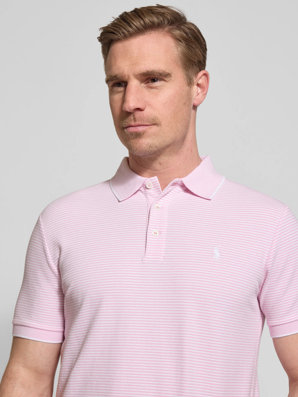 Polo ralph lauren roze polo shirt streepjes