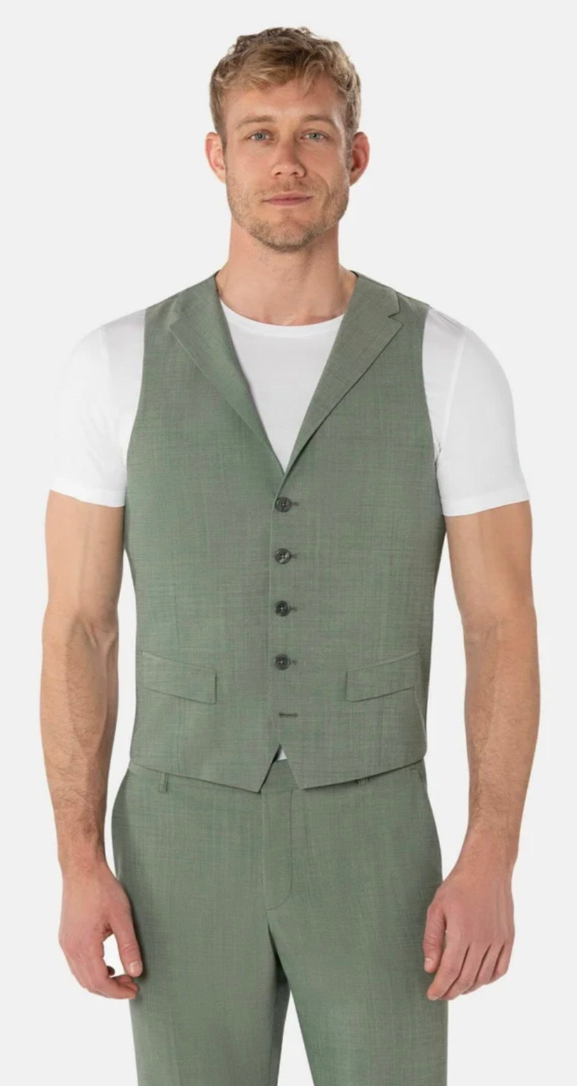Benvenuto gilet licht groen wol stretch salvino