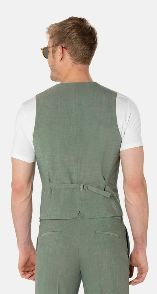 Benvenuto gilet licht groen wol stretch salvino