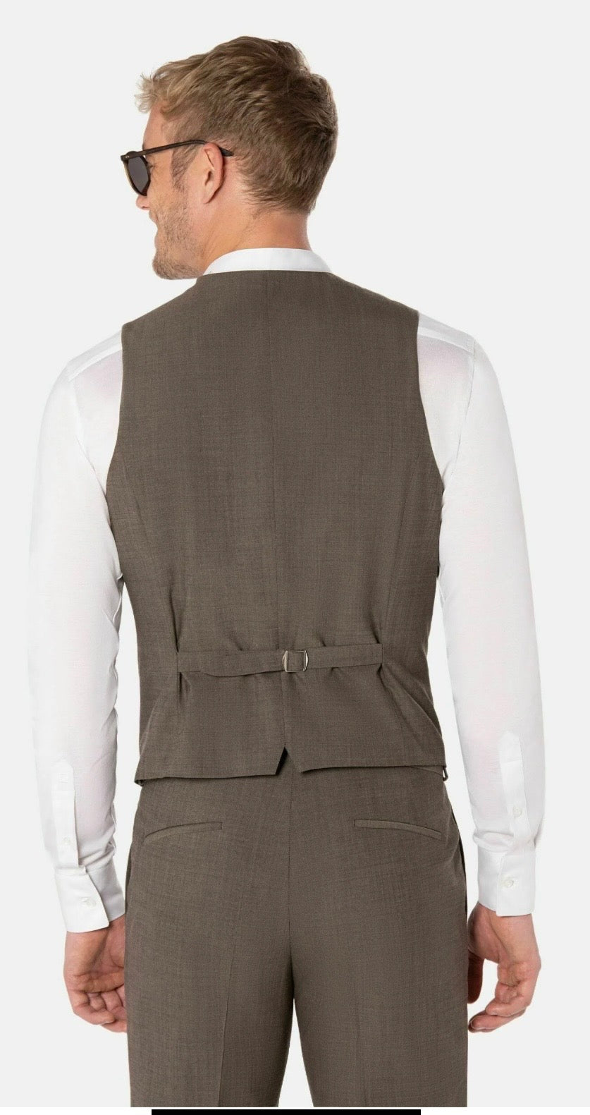 Benvenuto salvino gilet taupe wol/ stretch