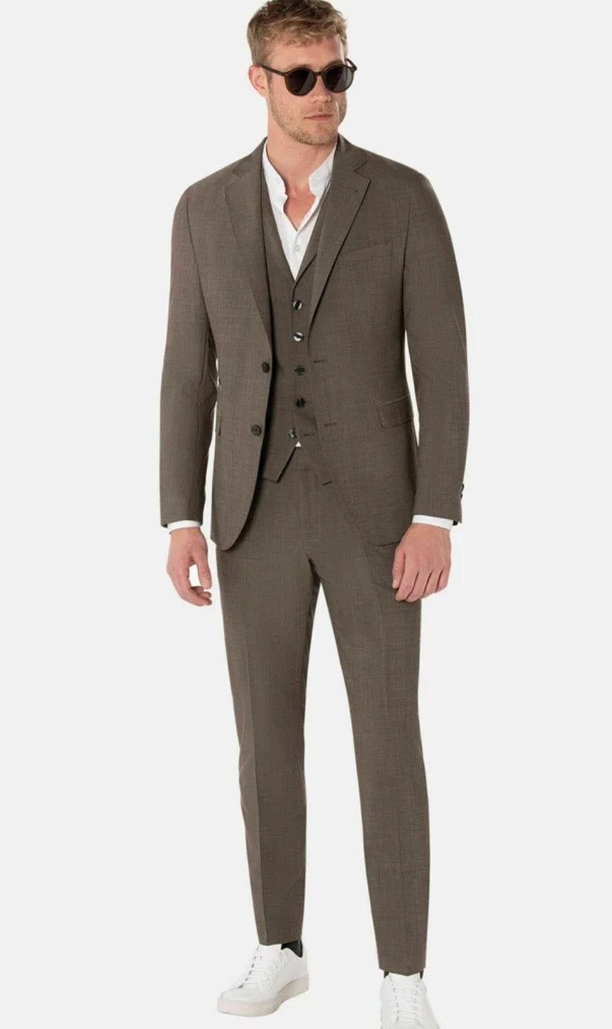 Benvenuto iago pantalon taupe wol stretch