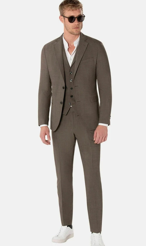 Benvenuto iago pantalon taupe wol stretch