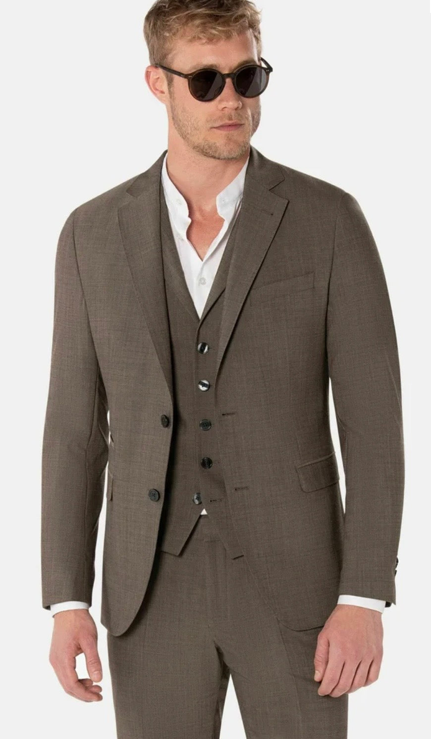 Benvenuto Kolbert salvi taupe wol stretch