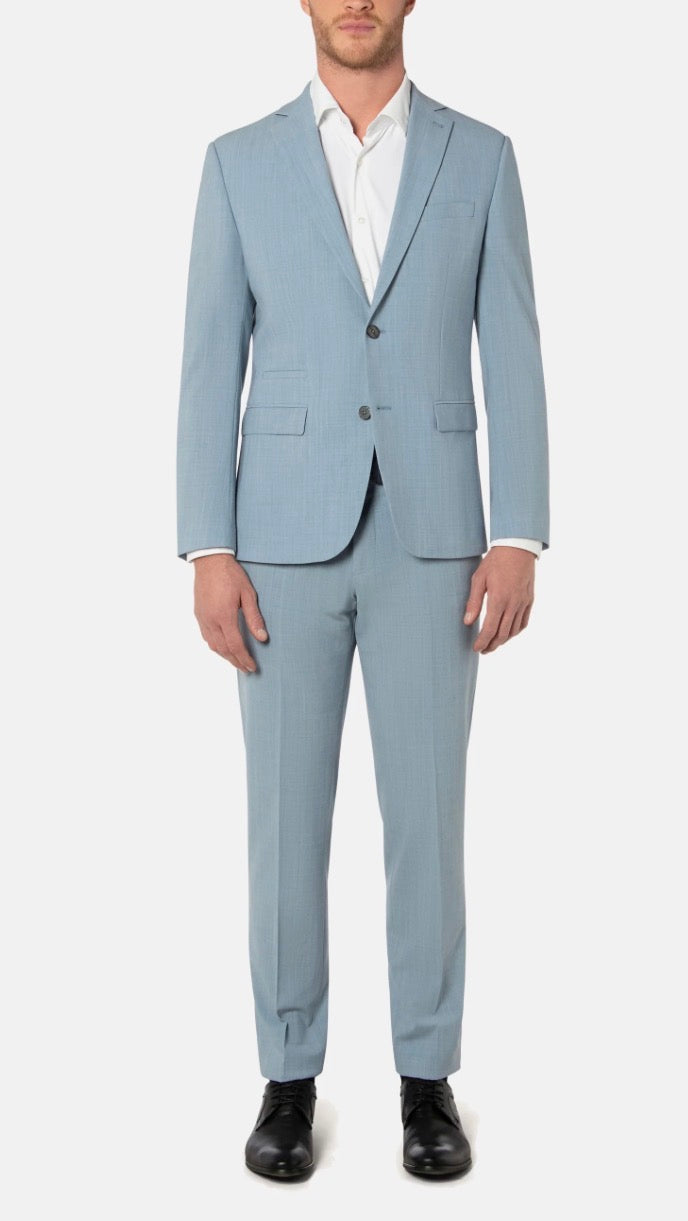 Benvenuto kolbert licht blauw salvi wol stretch