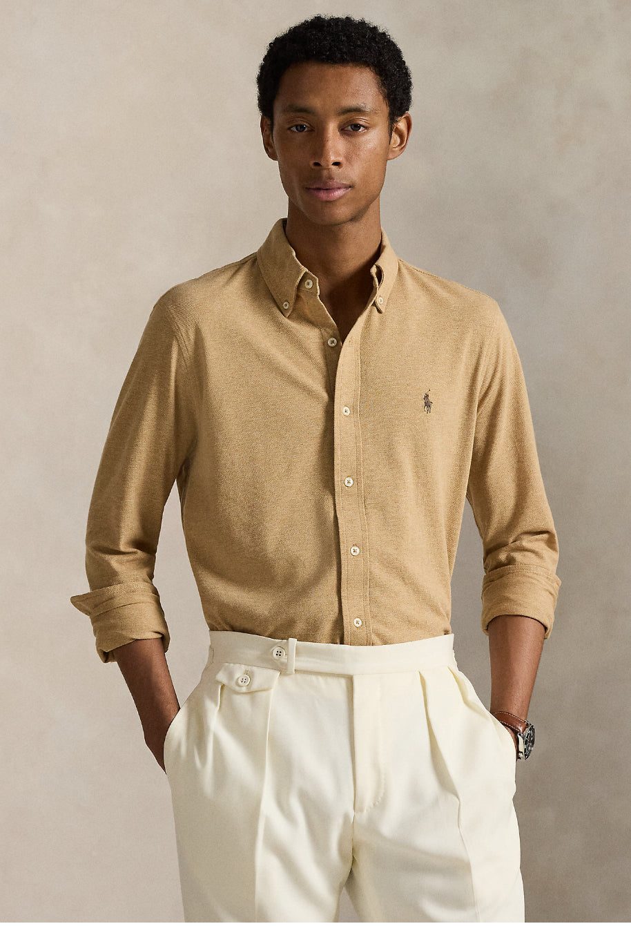 Polo Ralph Lauren polo lange mouw camel m classics