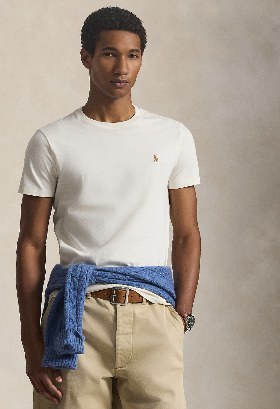 Polo Ralph Lauren t shirt Custom Slim Fit Cream