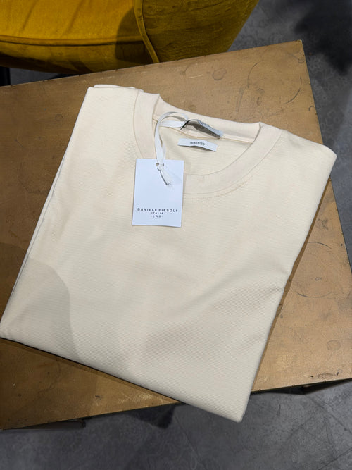 Daniele Fiesoli Italia T-shirt dikke stof creme/beige