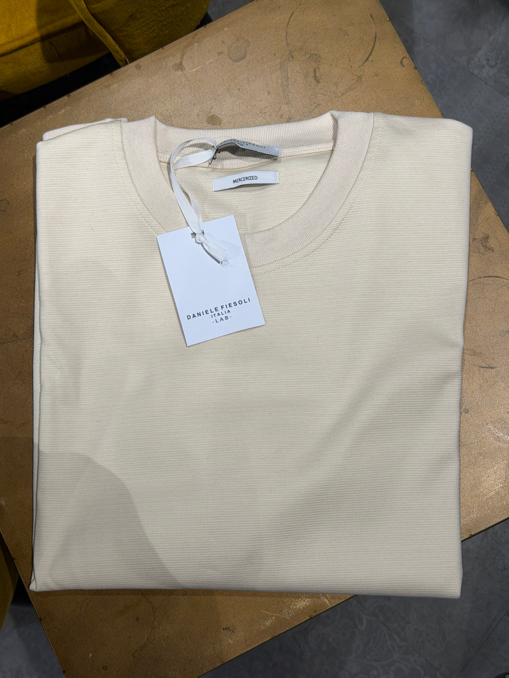 Daniele Fiesoli Italia T-shirt dikke stof creme/beige