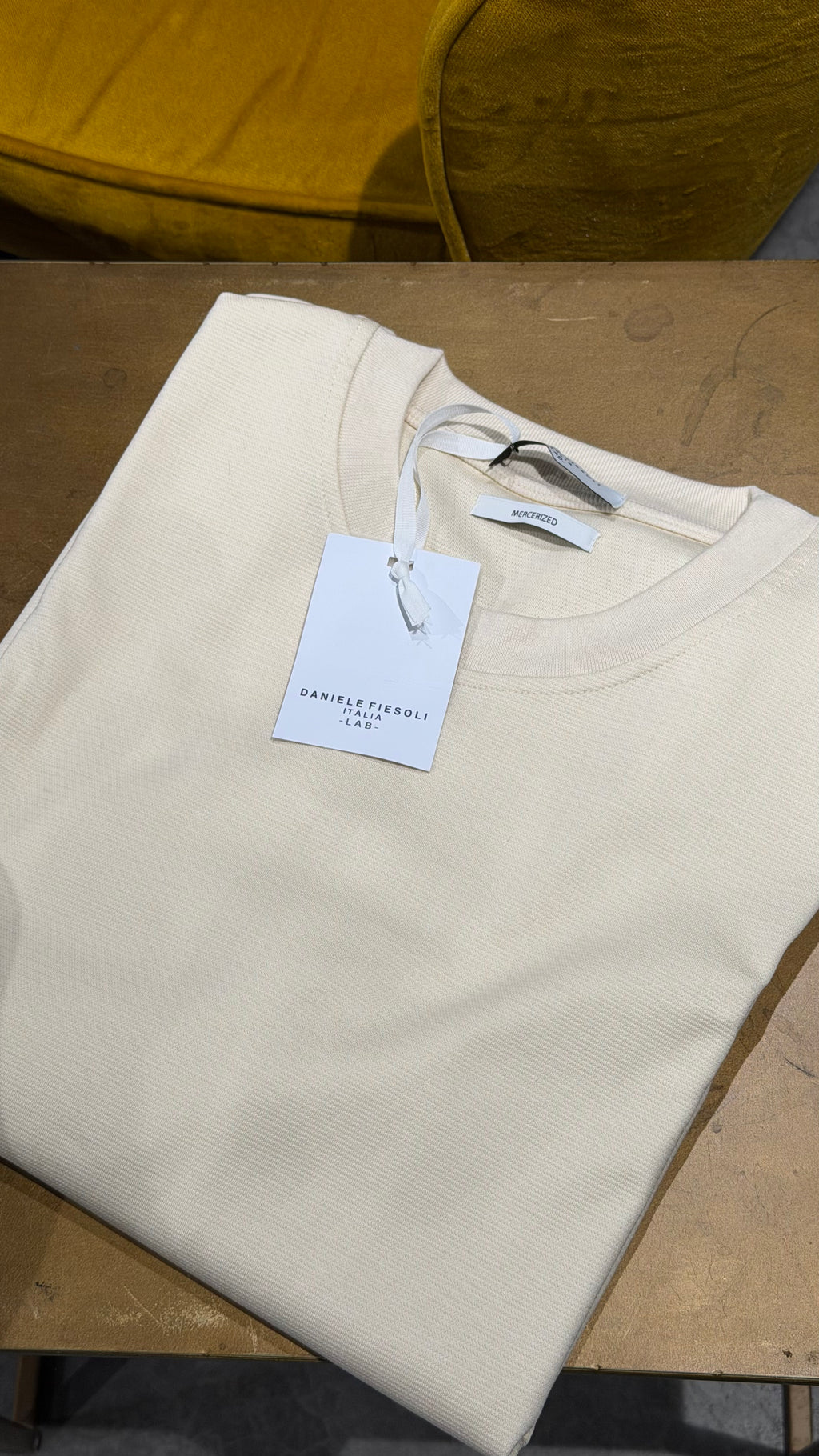 Daniele Fiesoli Italia T-shirt dikke stof creme/beige
