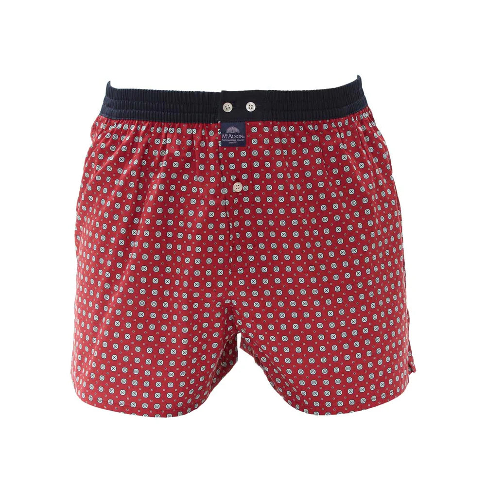 Mc Alson Losse boxershorts rood met patroon