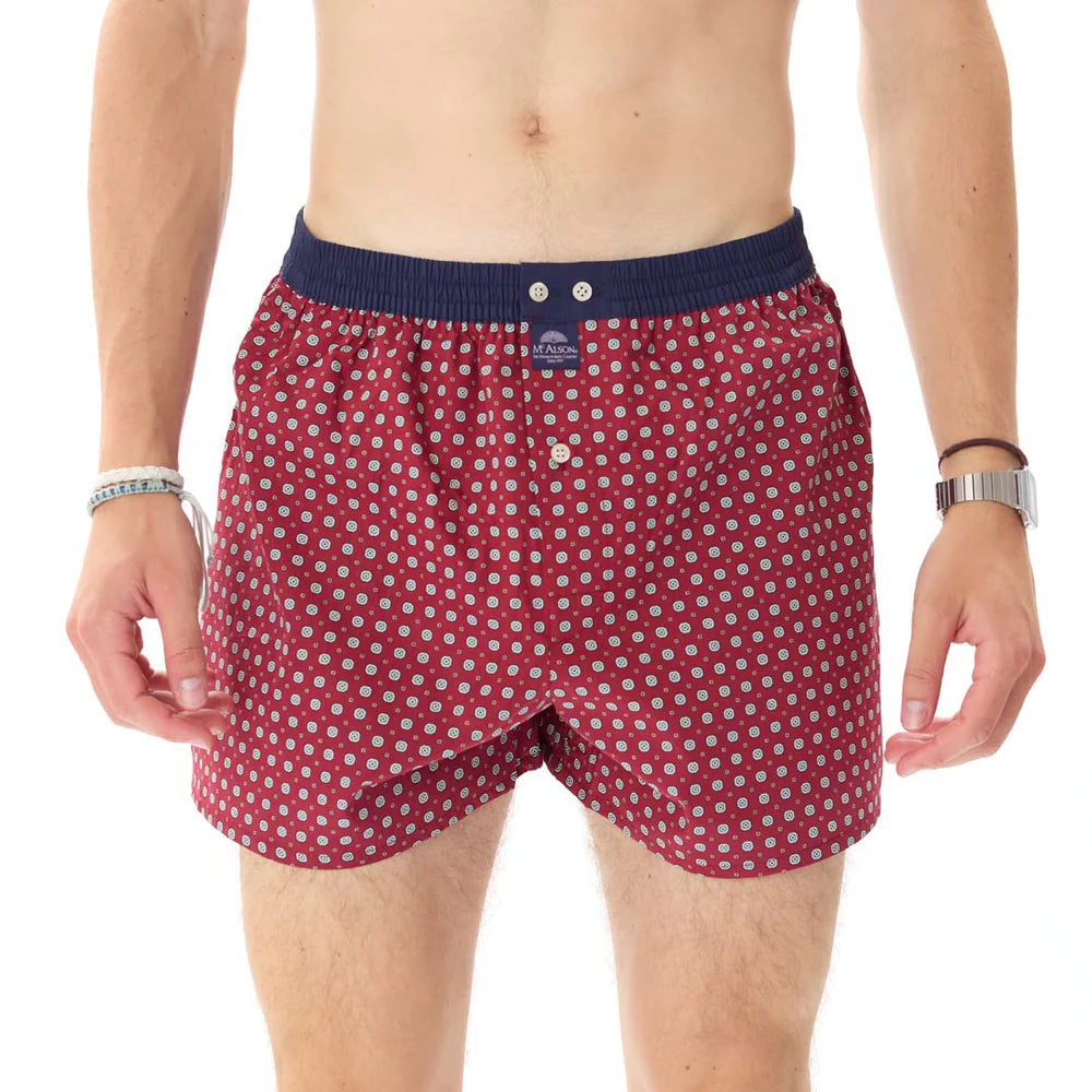 Mc Alson Losse boxershorts rood met patroon