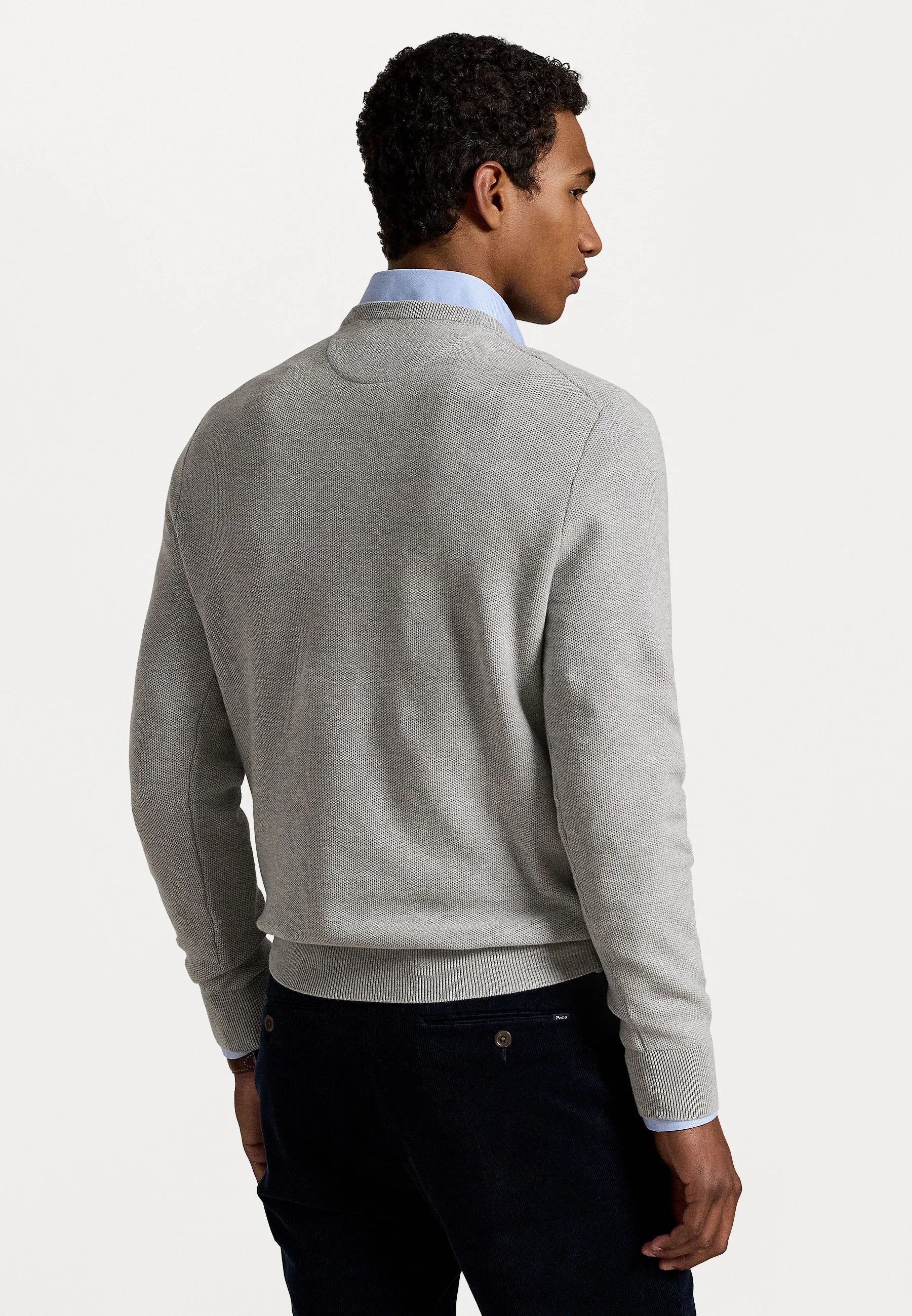 Polo Ralph Lauren sweater mesh-knit cotton grijs