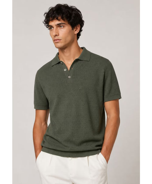 Daniele Fiesoli polo groen/moss dry cotton