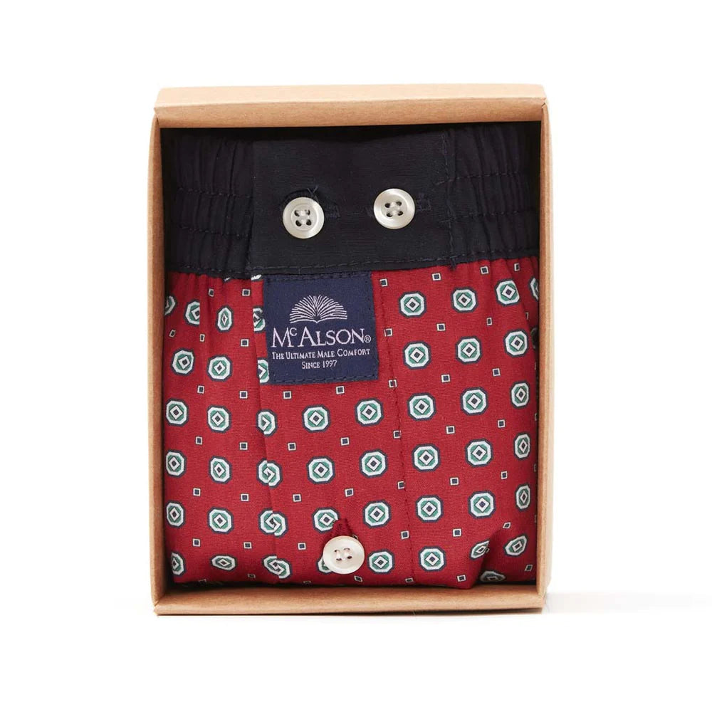 Mc Alson Losse boxershorts rood met patroon