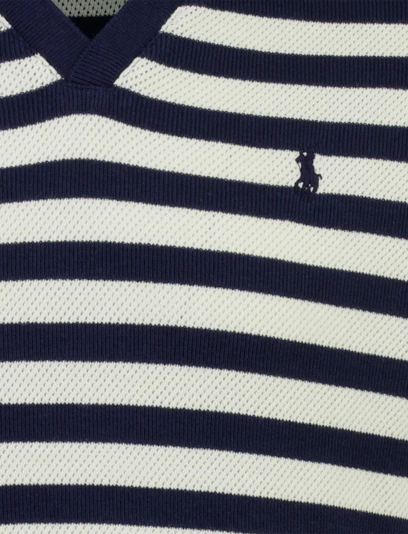 Polo Ralph Lauren Korte mouw poloshirt gebreid v-hals gestreept