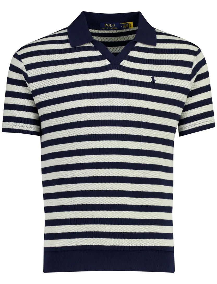 Polo Ralph Lauren Korte mouw poloshirt gebreid v-hals gestreept