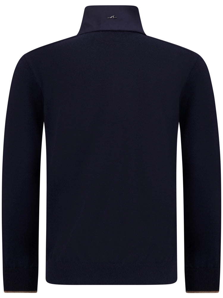 Paul & Shark Quarter zip donkerblauw, summer wool