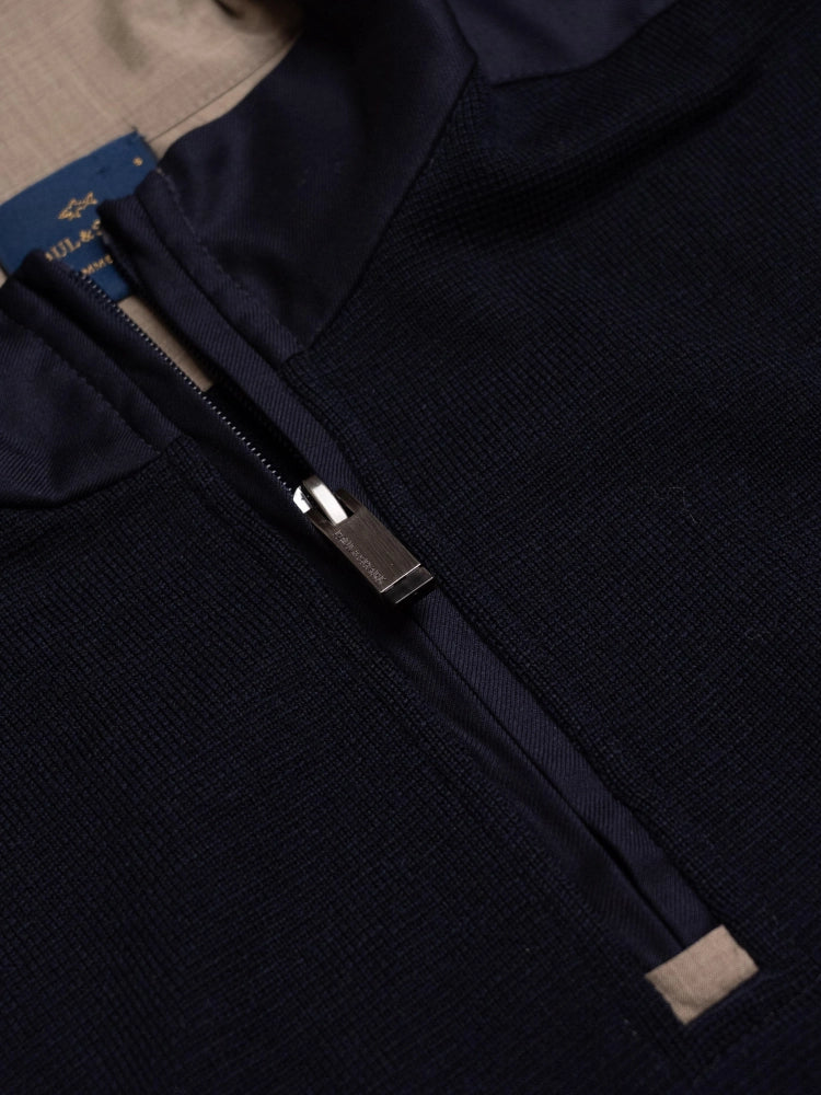 Paul & Shark Quarter zip donkerblauw, summer wool