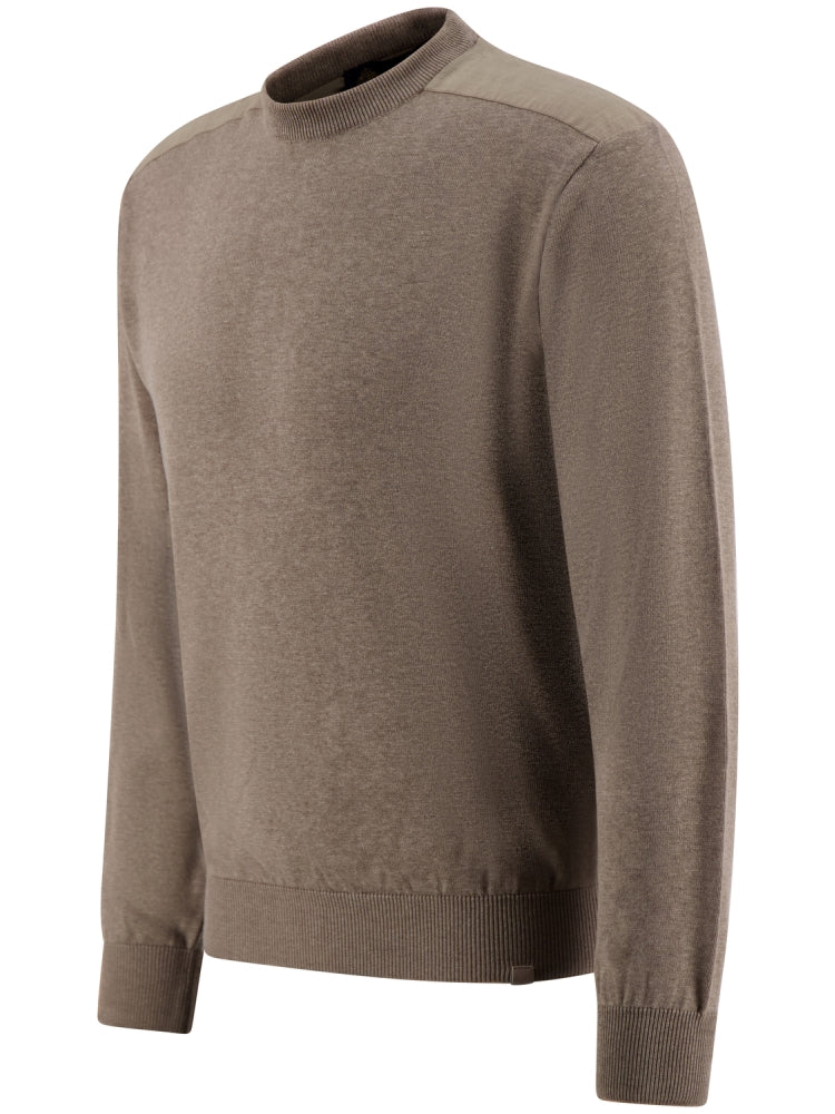 Paul & Shark sweater cotton silk taupe/bruin