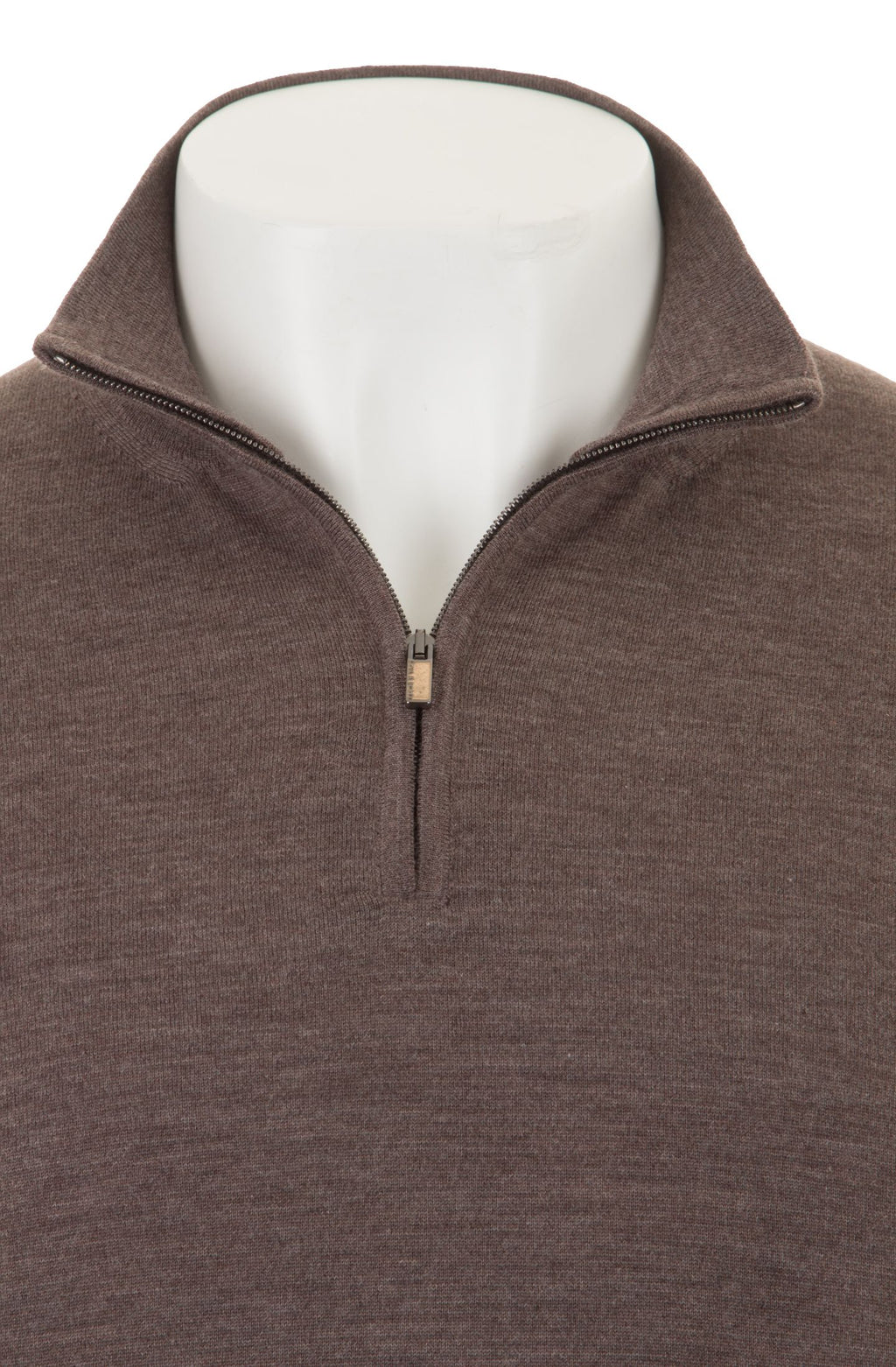 Paul & Shark Quarter zip merino wool dark brown/taupe