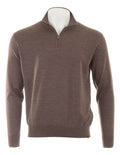 Paul & Shark Quarter zip merino wool dark brown/taupe