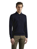 Paul & Shark Linen Polo met lange mouwen donkerblauw/navy