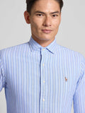 Polo Ralph Lauren Blouse multi streep lichtblauw/bruin