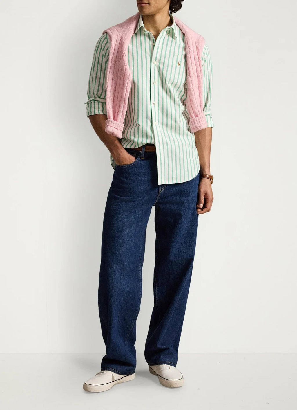 Polo Ralph Lauren Custom fit Oxford overhemd met streepprint Groen/wit