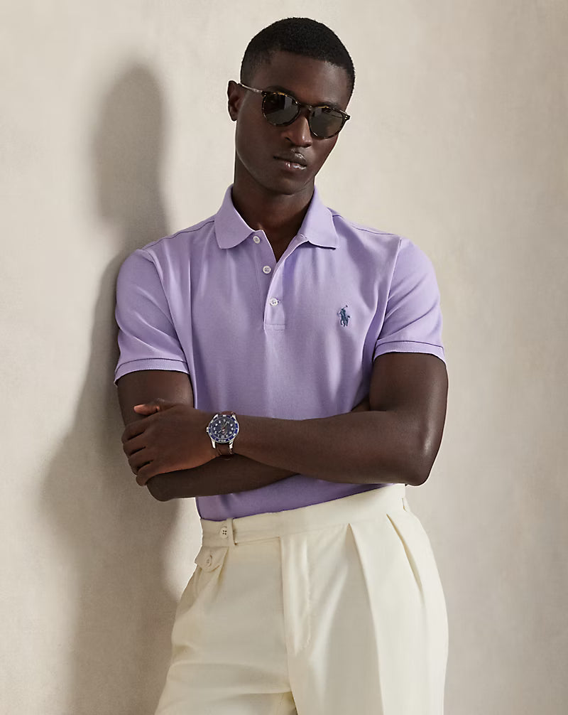 Polo ralph Lauren Custom slim fit stretch mesh Polo-shirt  purple