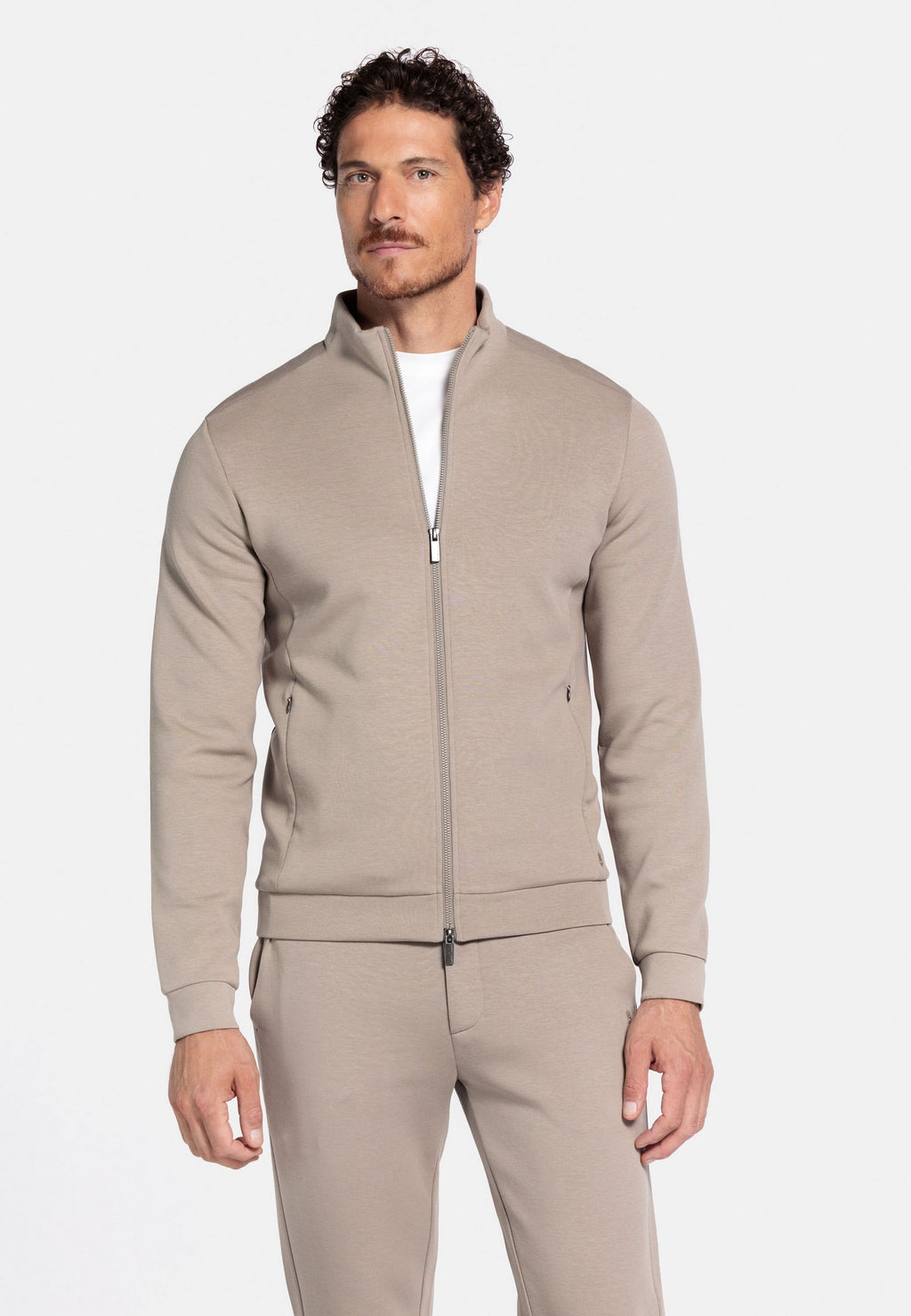 Thomas Maine Full-zip vest biege