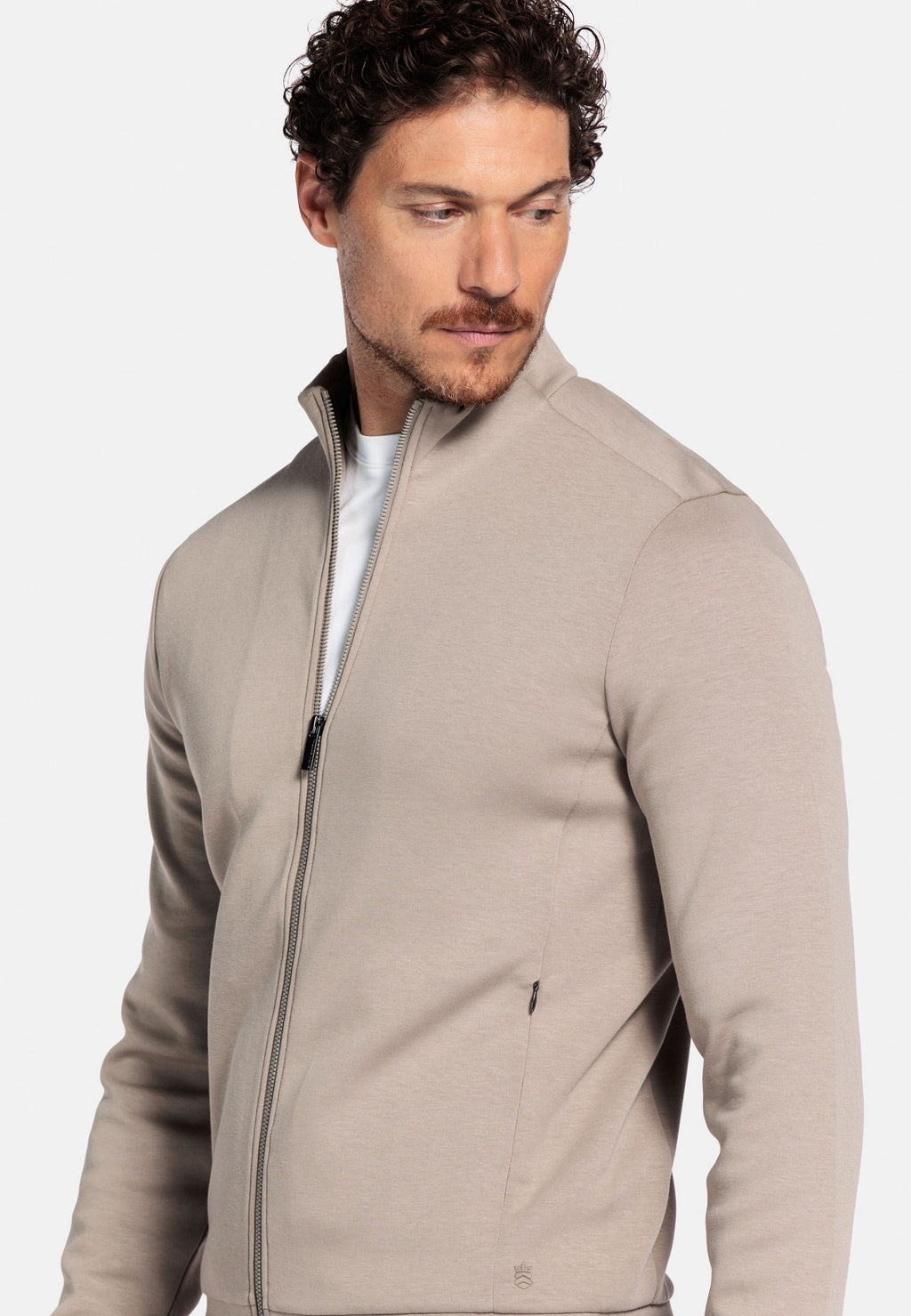 Thomas Maine Full-zip vest biege